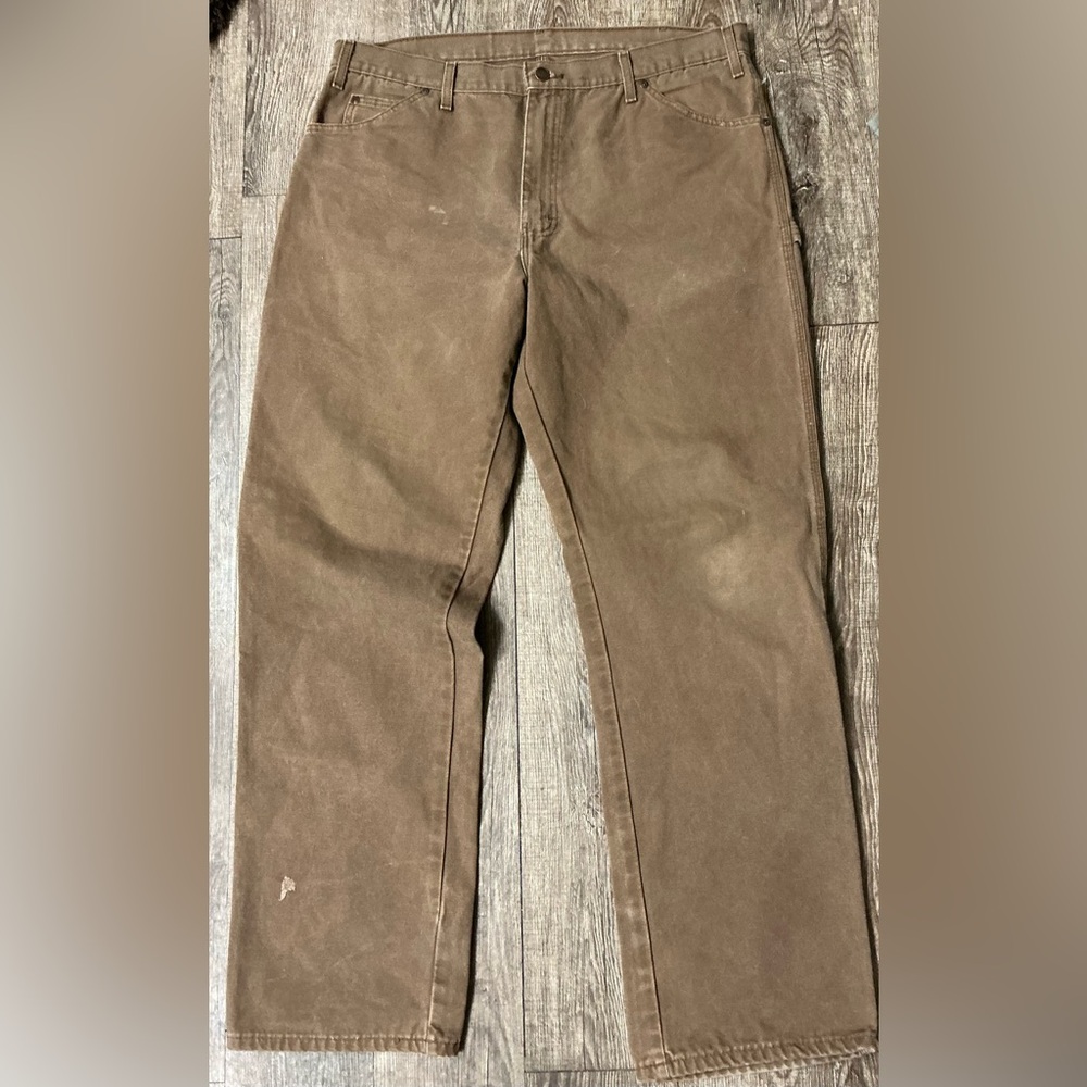 Men’s DICKIES Brown Carpenter Work Pants Relax Straight Leg